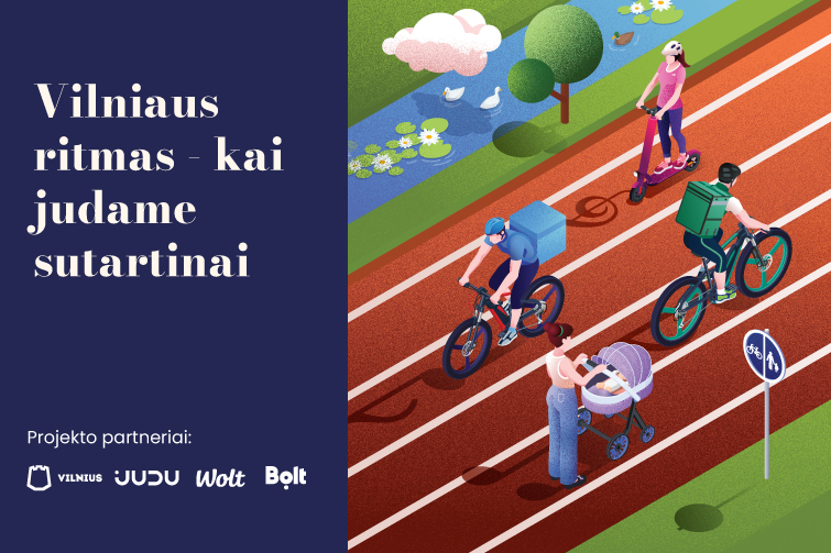 Sostinėje startuoja darnaus judumo kampanija: „Vilniaus ritmas – kai judame sutartinai“