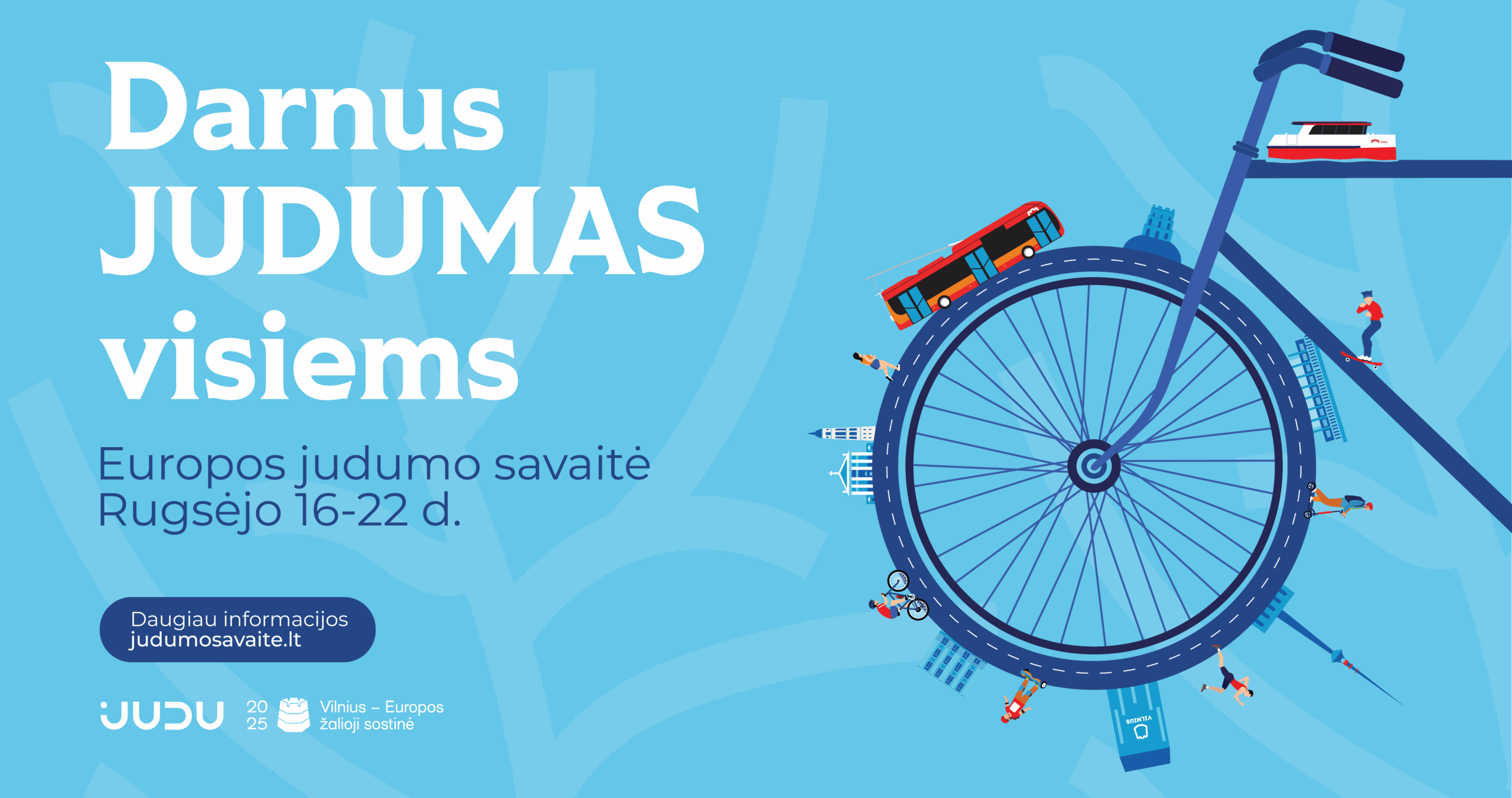 Europos judumo savaitė Vilniuje: pažintinės kelionės dviračiais, įdomūs renginiai ir nemokamas viešasis transportas dieną be automobilio