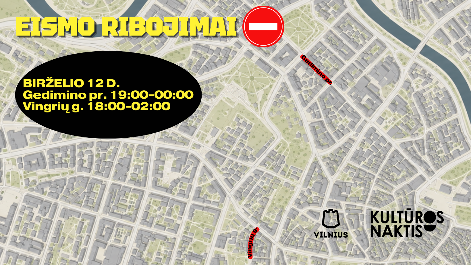 Laikini eismo ribojimai centrinėje miesto dalyje – vyks festivalis „Kultūros naktis“: kursuos didesni naktiniai autobusai