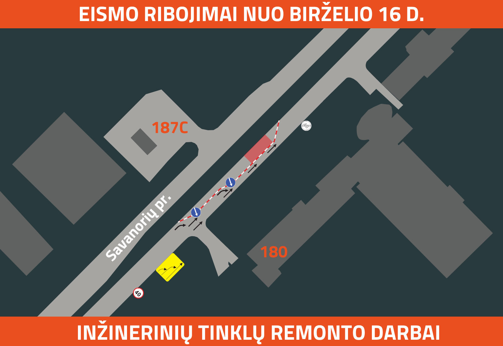 Įvedami laikini eismo ribojimai Savanorių prospekte