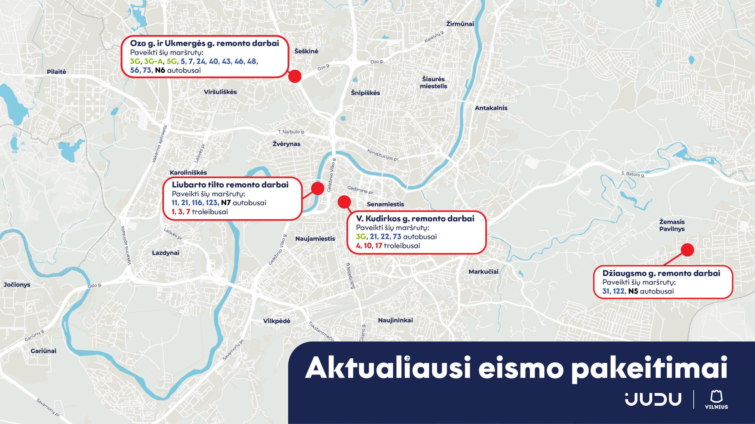 Nuo rugsėjo 1-osios Vilniuje – rudens viešojo transporto tvarkaraščiai ir maršrutų pokyčiai